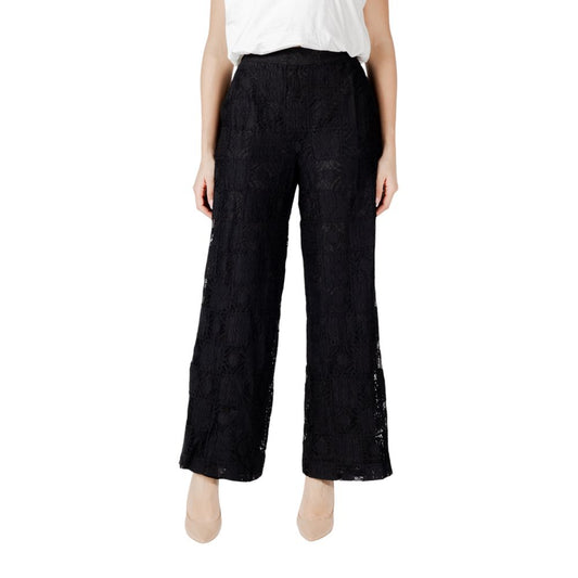 Vila Clothes Schwarze Baumwollhose