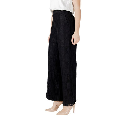 Vila Clothes Schwarze Baumwollhose