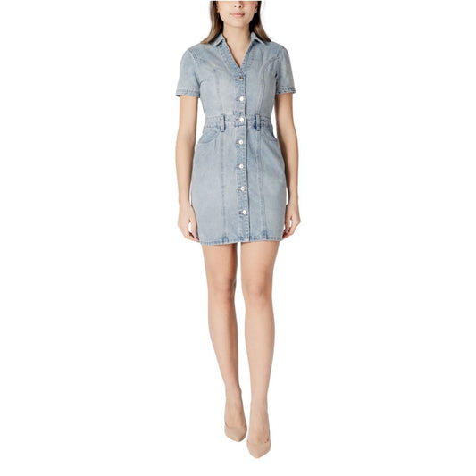 Morgan De Toi Blaues Baumwoll-Midi