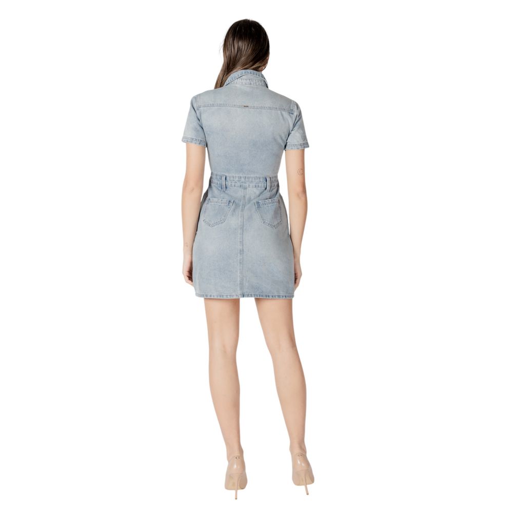 Morgan De Toi Blaues Baumwoll-Midi