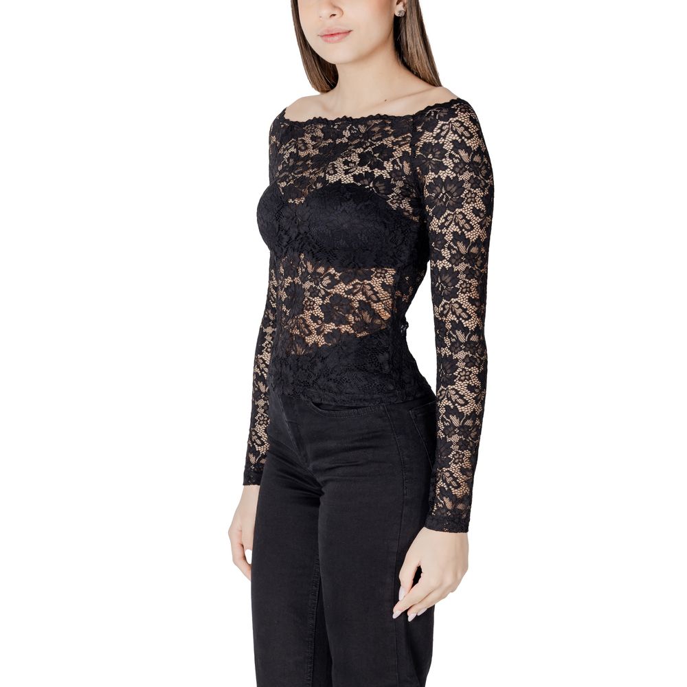 Morgan De Toi Schwarzes Langarmshirt aus Polyamid