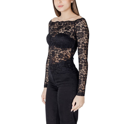 Morgan De Toi Schwarzes Langarmshirt aus Polyamid