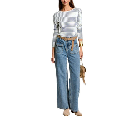 Morgan De Toi – Weißes Langarmshirt aus Viskose