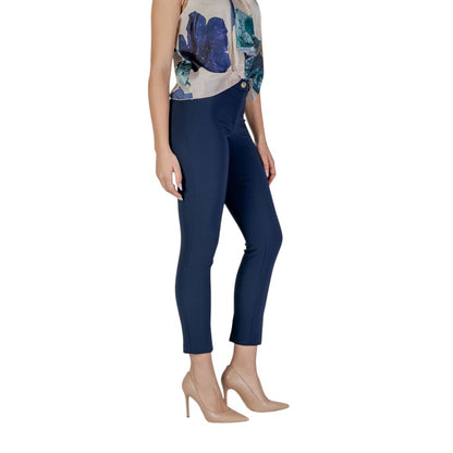 Rinascimento Blue Polyester Pant