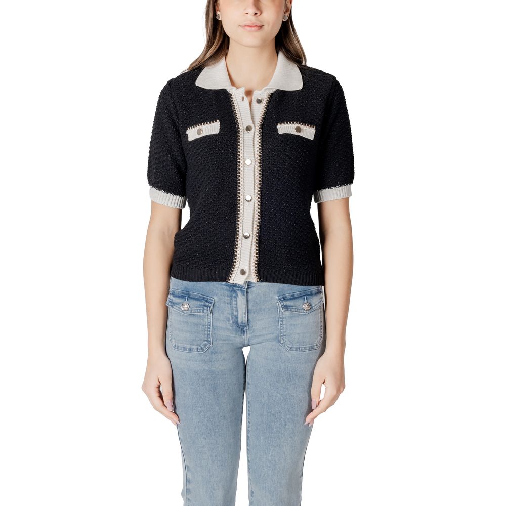 Morgan De Toi – Schwarzer Pullover aus recycelter Baumwolle