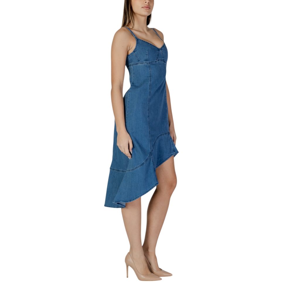 Desigual Blaues Baumwoll-Maxikleid