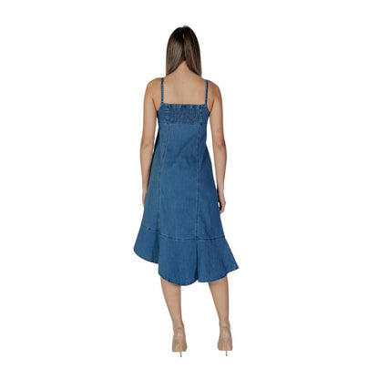 Desigual Blaues Baumwoll-Maxikleid