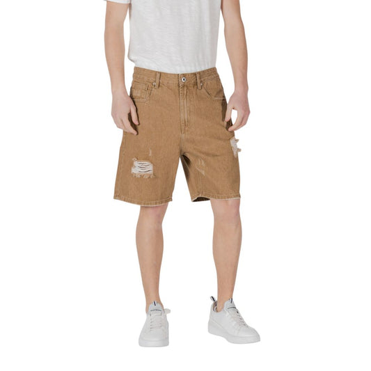 Gianni Lupo Beige Baumwoll-Bermudashorts