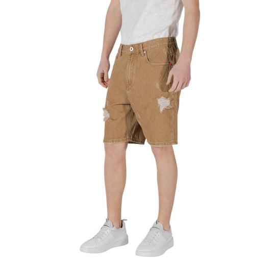 Gianni Lupo Beige Baumwoll-Bermudashorts