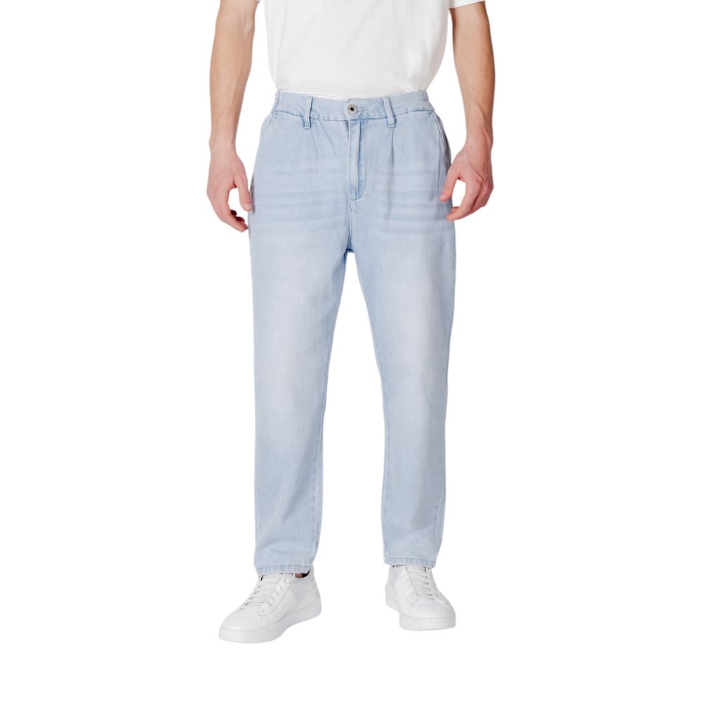 Gianni Lupo Blaue Baumwoll-Jeans mit schmalem Schnitt