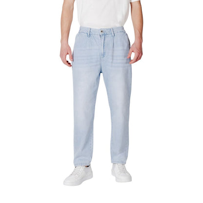 Gianni Lupo Blaue Baumwoll-Jeans mit schmalem Schnitt
