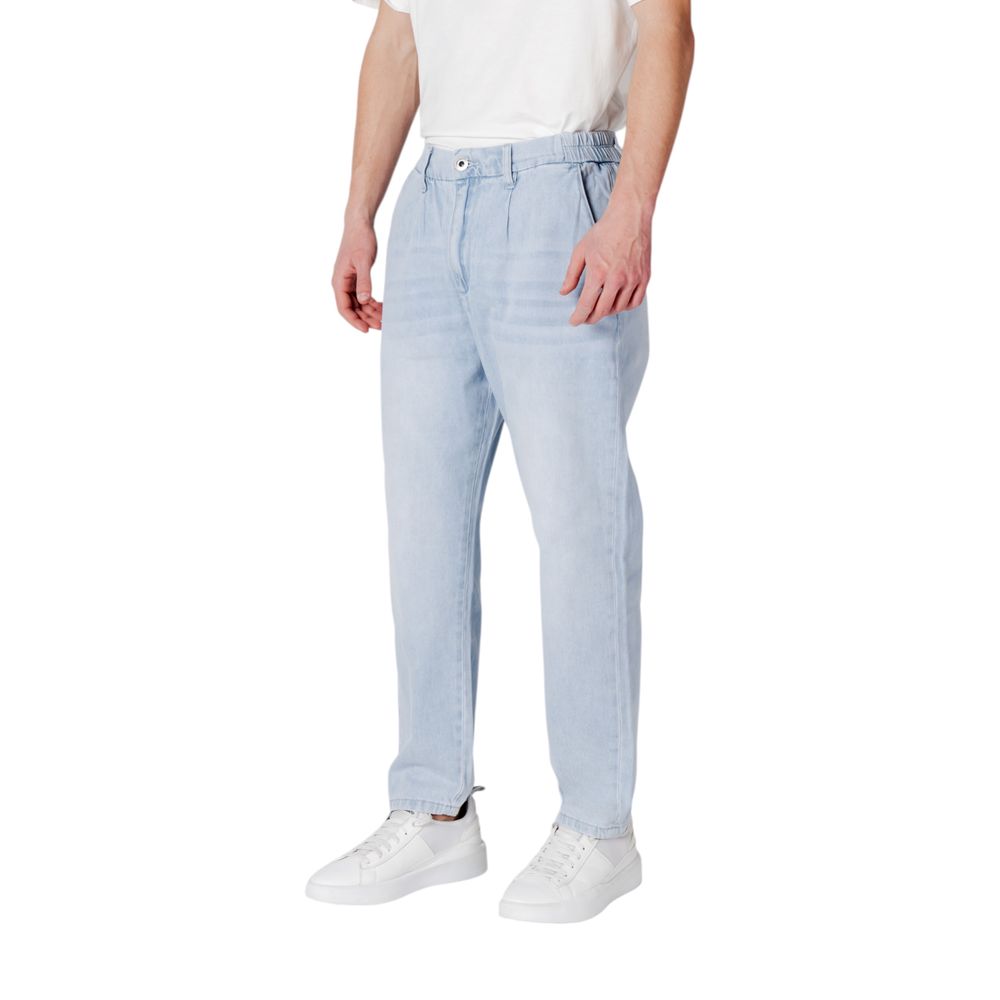Gianni Lupo Blaue Baumwoll-Jeans mit schmalem Schnitt