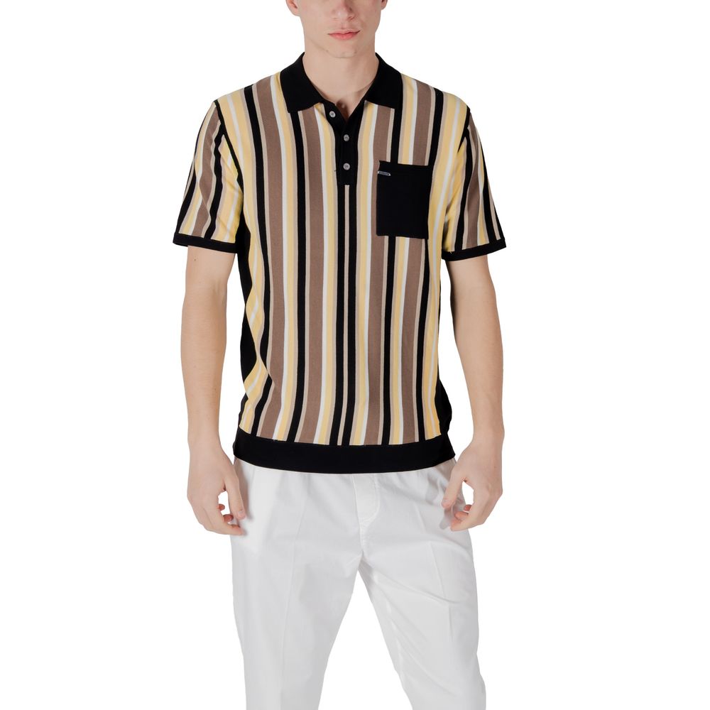 Gianni Lupo – Schwarzes Viskose-Poloshirt