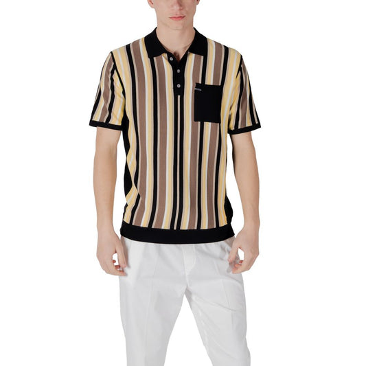 Gianni Lupo – Schwarzes Viskose-Poloshirt