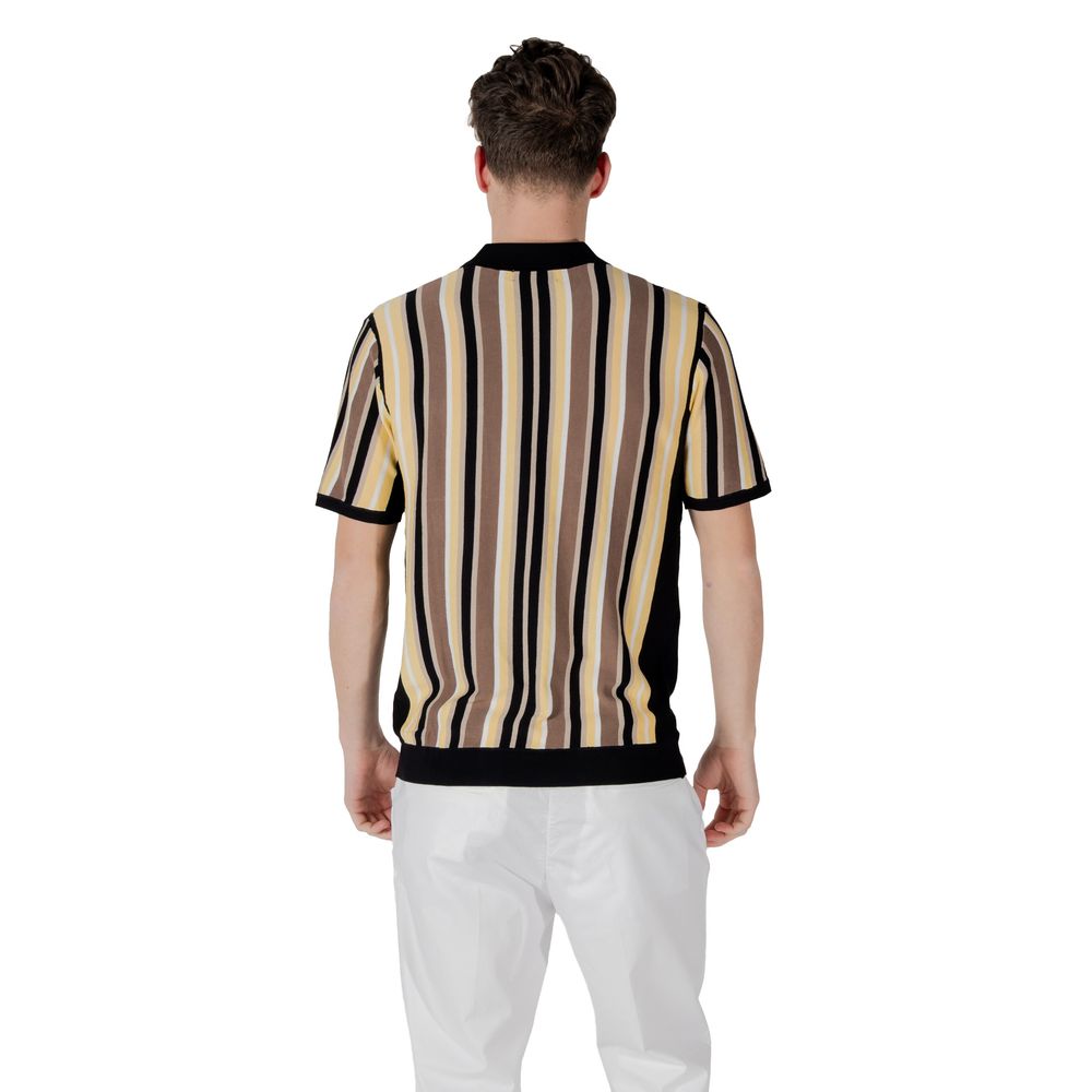 Gianni Lupo – Schwarzes Viskose-Poloshirt