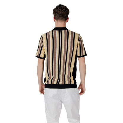 Gianni Lupo – Schwarzes Viskose-Poloshirt