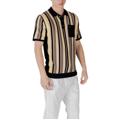 Gianni Lupo – Schwarzes Viskose-Poloshirt