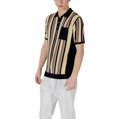 Gianni Lupo – Schwarzes Viskose-Poloshirt