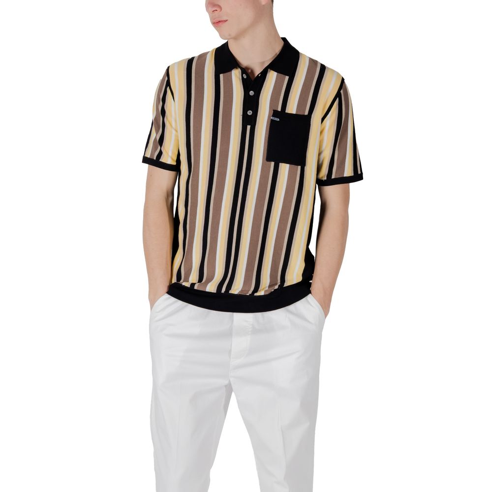 Gianni Lupo – Schwarzes Viskose-Poloshirt