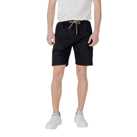 Gianni Lupo Schwarze Baumwoll-Bermudashorts