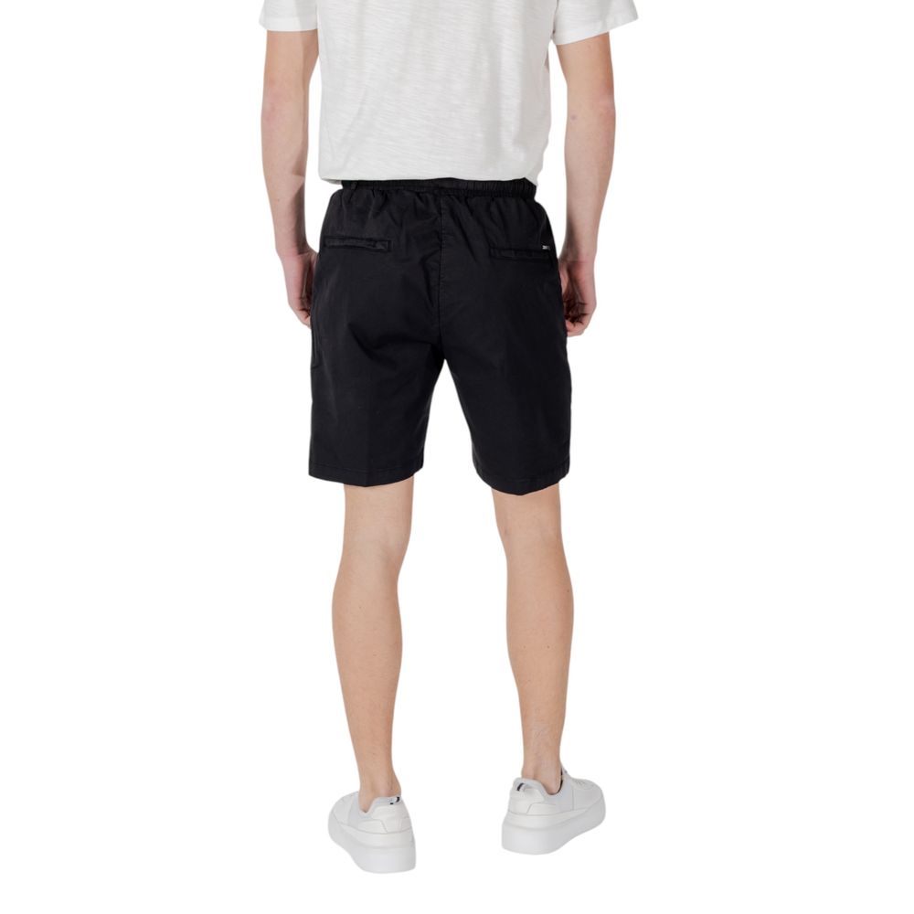 Gianni Lupo Schwarze Baumwoll-Bermudashorts