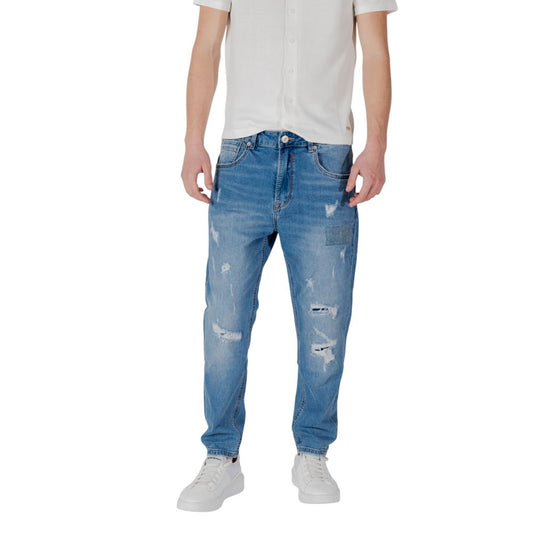 Gianni Lupo – Blaue Jeans aus Baumwolle mit entspannter Passform