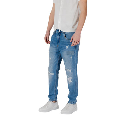 Gianni Lupo – Blaue Jeans aus Baumwolle mit entspannter Passform