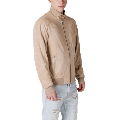 Gianni Lupo Beige Polyester Jackets & Coat