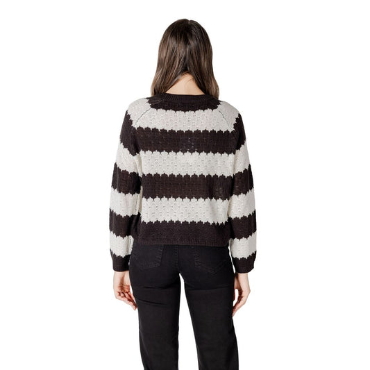 Jacqueline De Yong Schwarz-weißer Marabu-Pullover