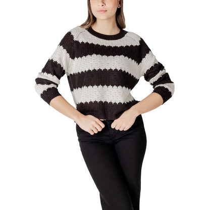 Jacqueline De Yong Schwarz-weißer Marabu-Pullover