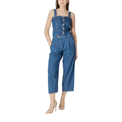 ICHI Blaue Baumwolljeans