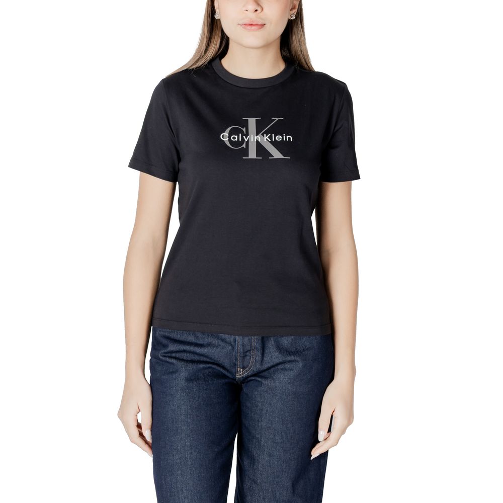 Calvin Klein Jeans – Schwarzes Baumwoll-T-Shirt