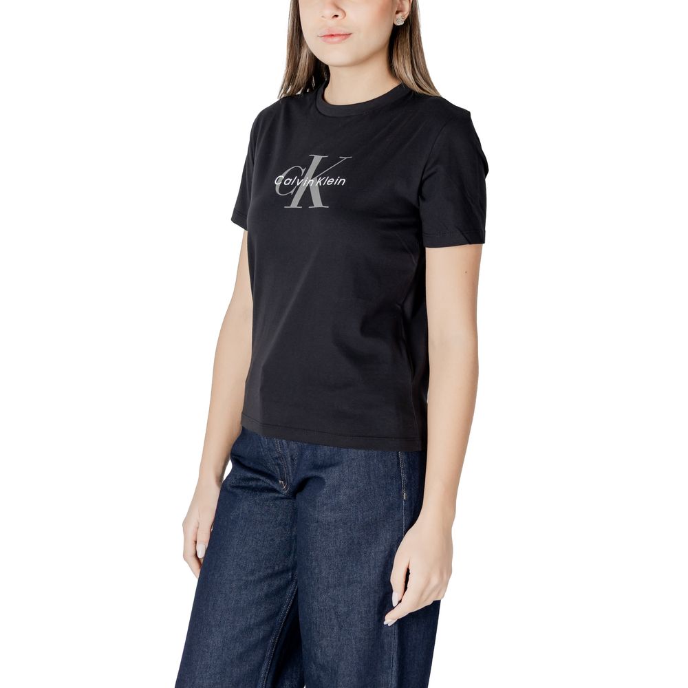 Calvin Klein Jeans – Schwarzes Baumwoll-T-Shirt