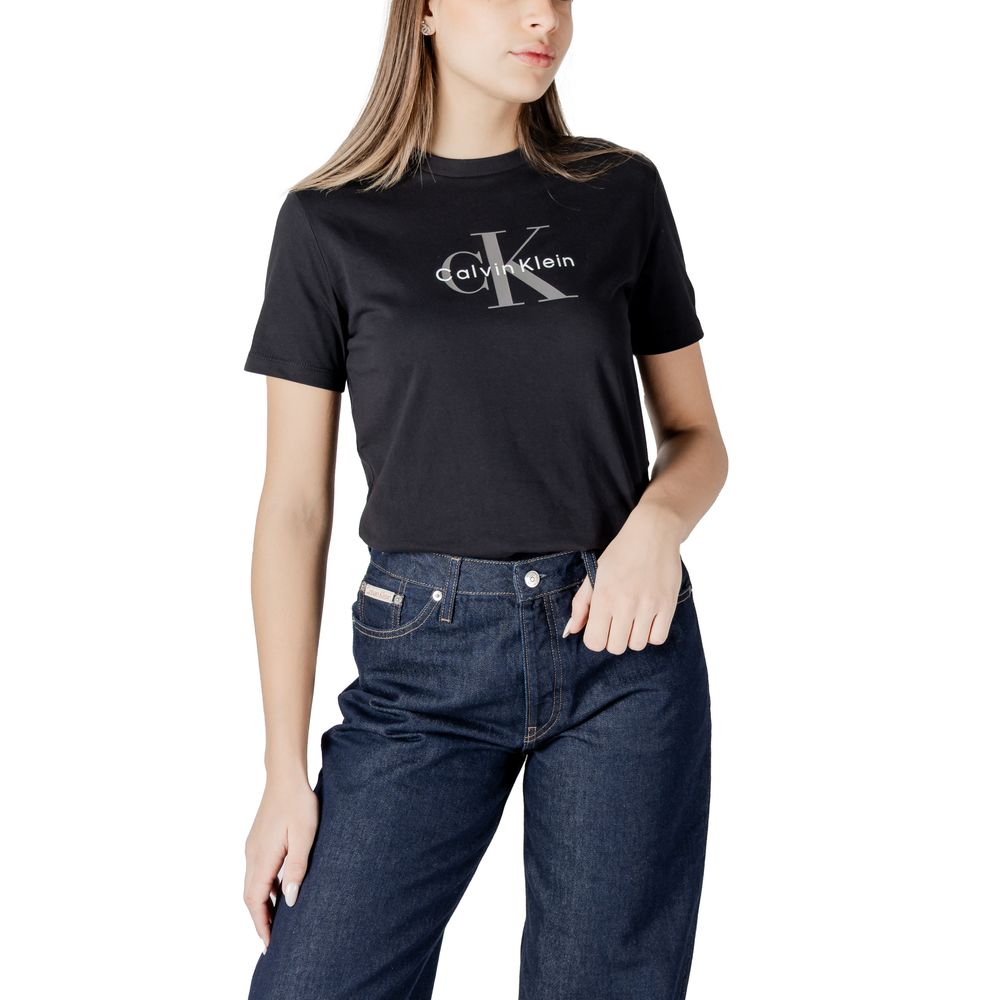 Calvin Klein Jeans – Schwarzes Baumwoll-T-Shirt