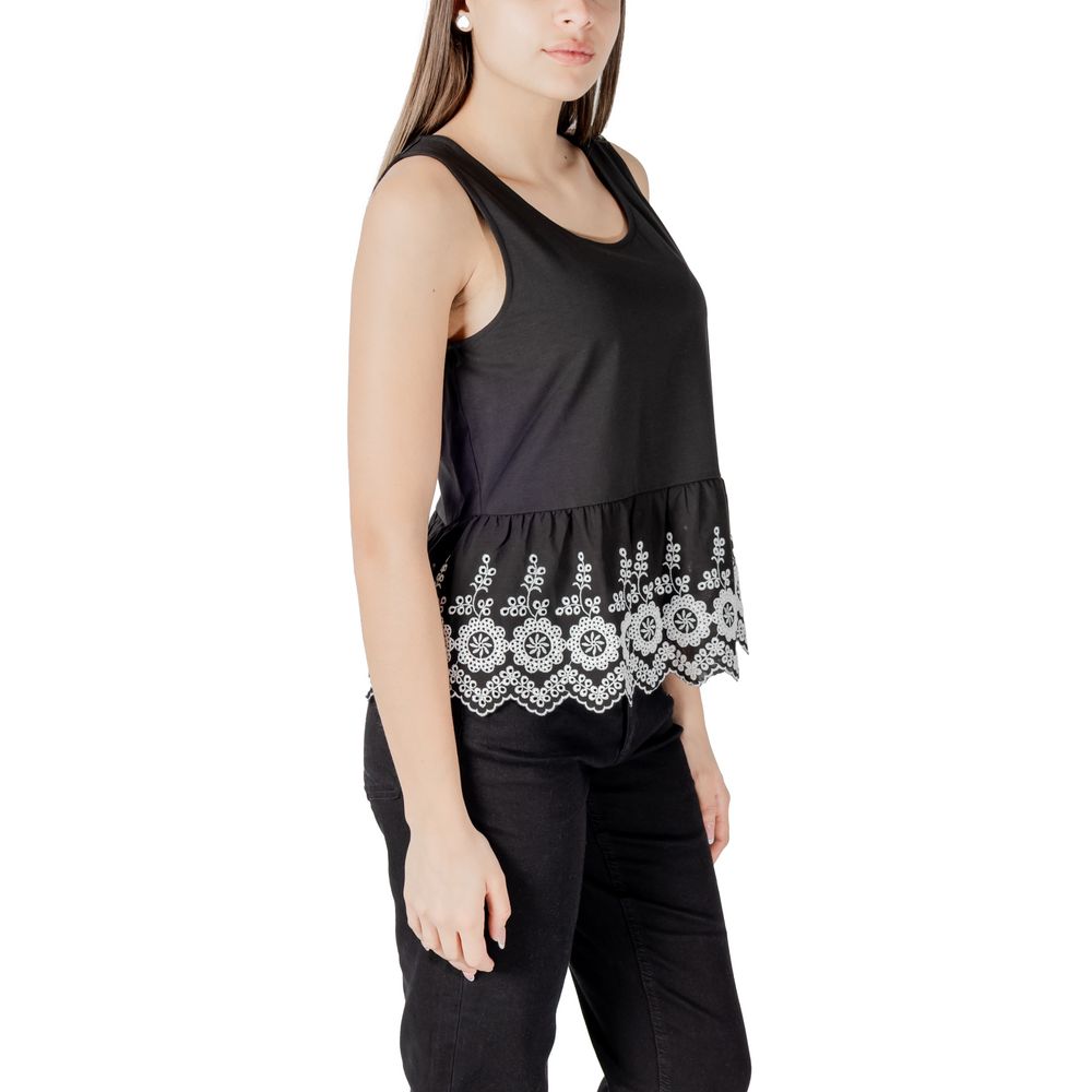 ICHI Schwarzes Baumwoll-Tanktop