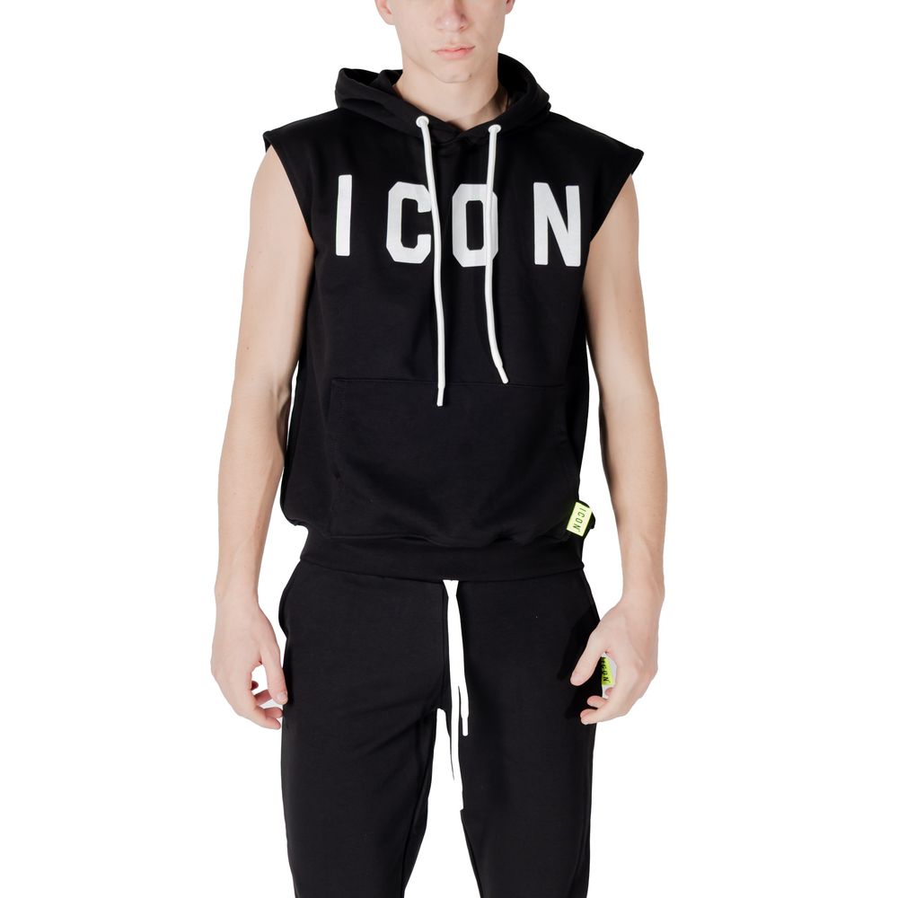 Icon Schwarzer Baumwoll-Hoodie