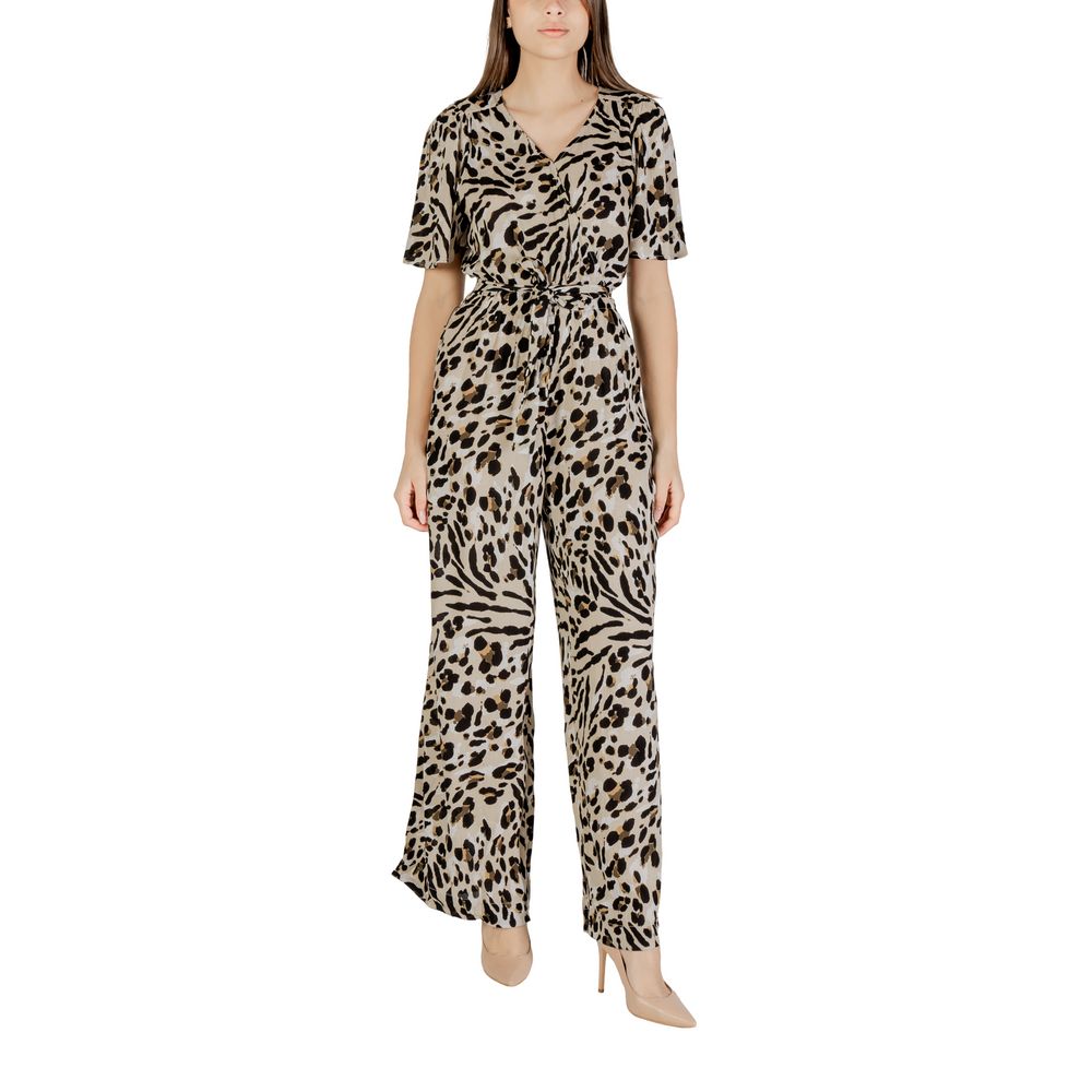 ICHI – Beigefarbener Jumpsuit aus Viskose