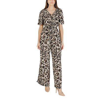 ICHI – Beigefarbener Jumpsuit aus Viskose