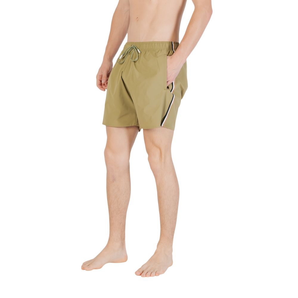 Hugo Boss, grüne Polyester-Badeshorts