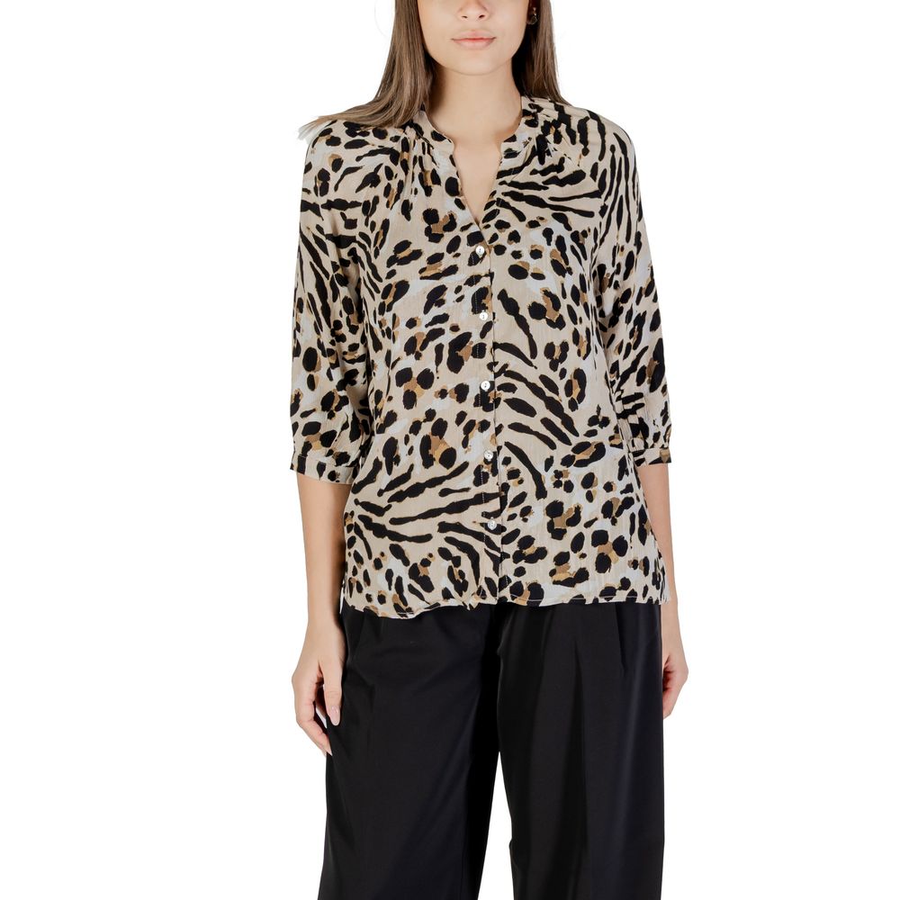 ICHI – Beige Viskosebluse