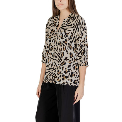 ICHI – Beige Viskosebluse