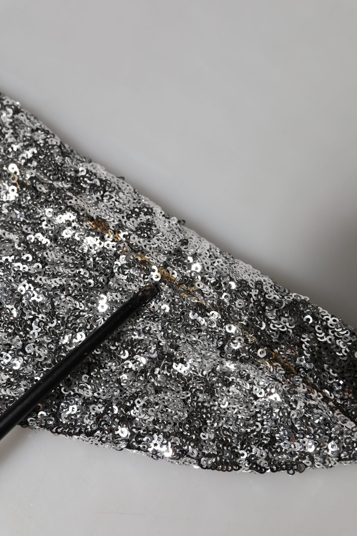 Dolce &amp; Gabbana – Stiefeletten mit Glitzer-Absatz und silbernen Pailletten