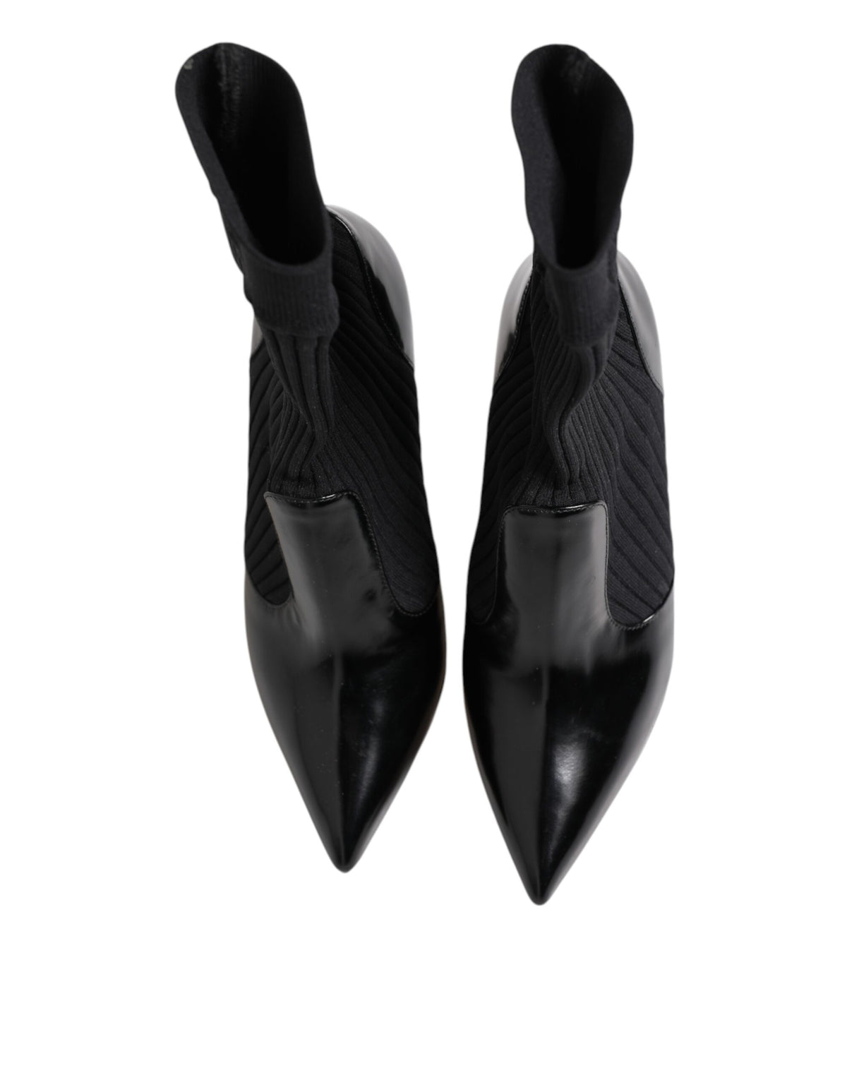 Dolce &amp; Gabbana Schwarze Stretch-Stilettos-Booties-Sockenschuhe