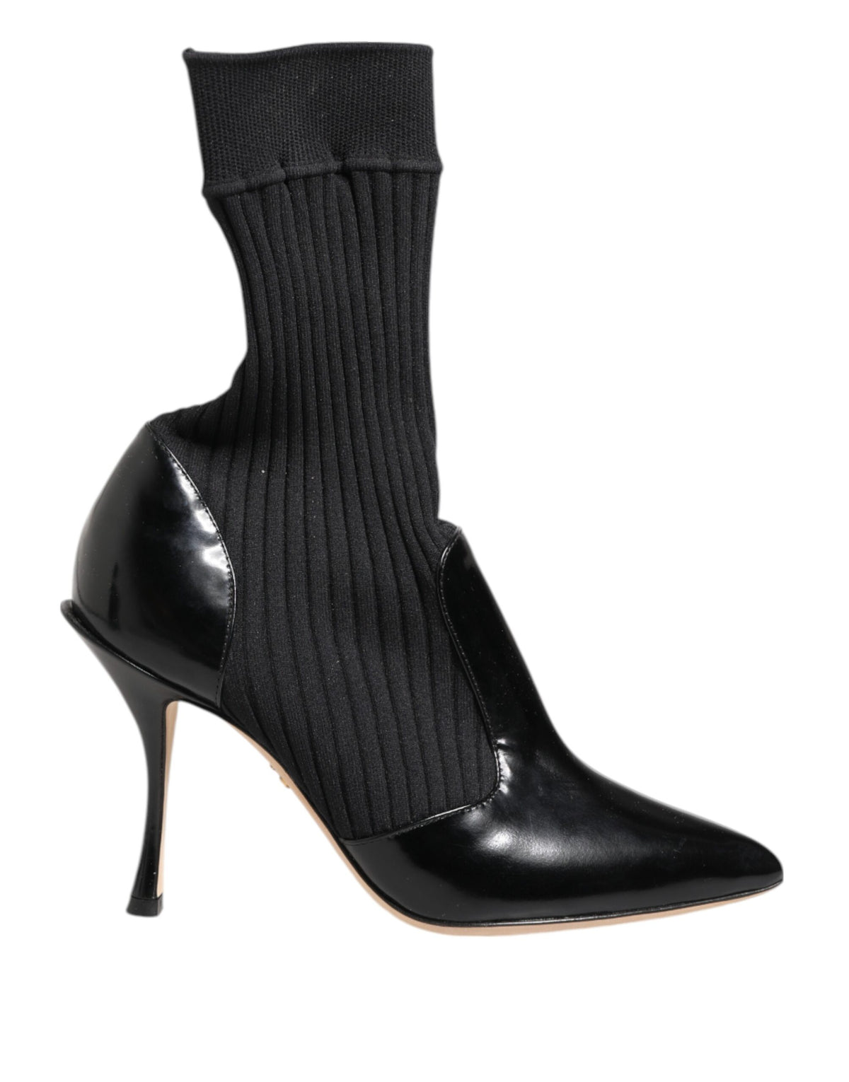Dolce &amp; Gabbana Schwarze Stretch-Stilettos-Booties-Sockenschuhe