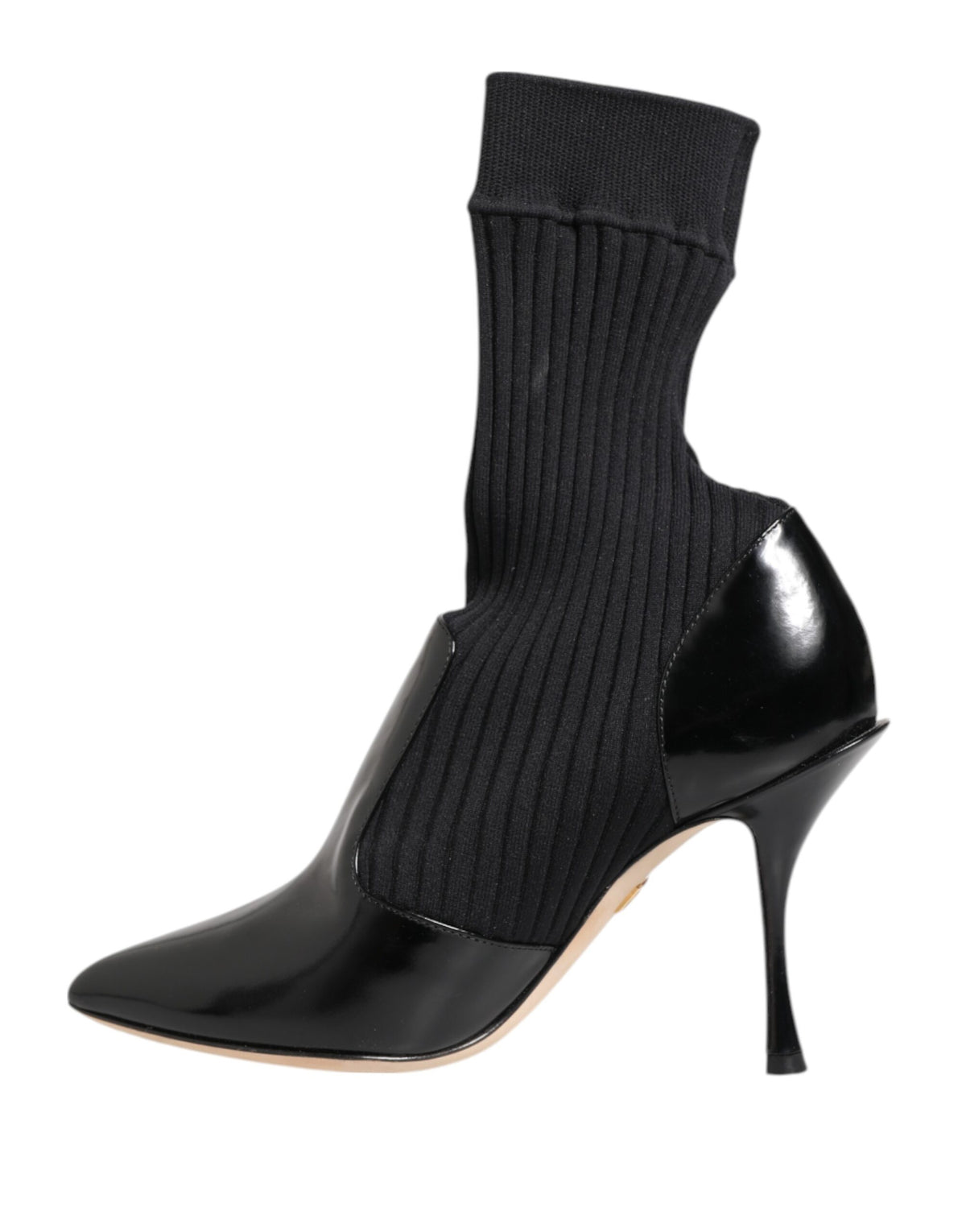Dolce &amp; Gabbana Schwarze Stretch-Stilettos-Booties-Sockenschuhe
