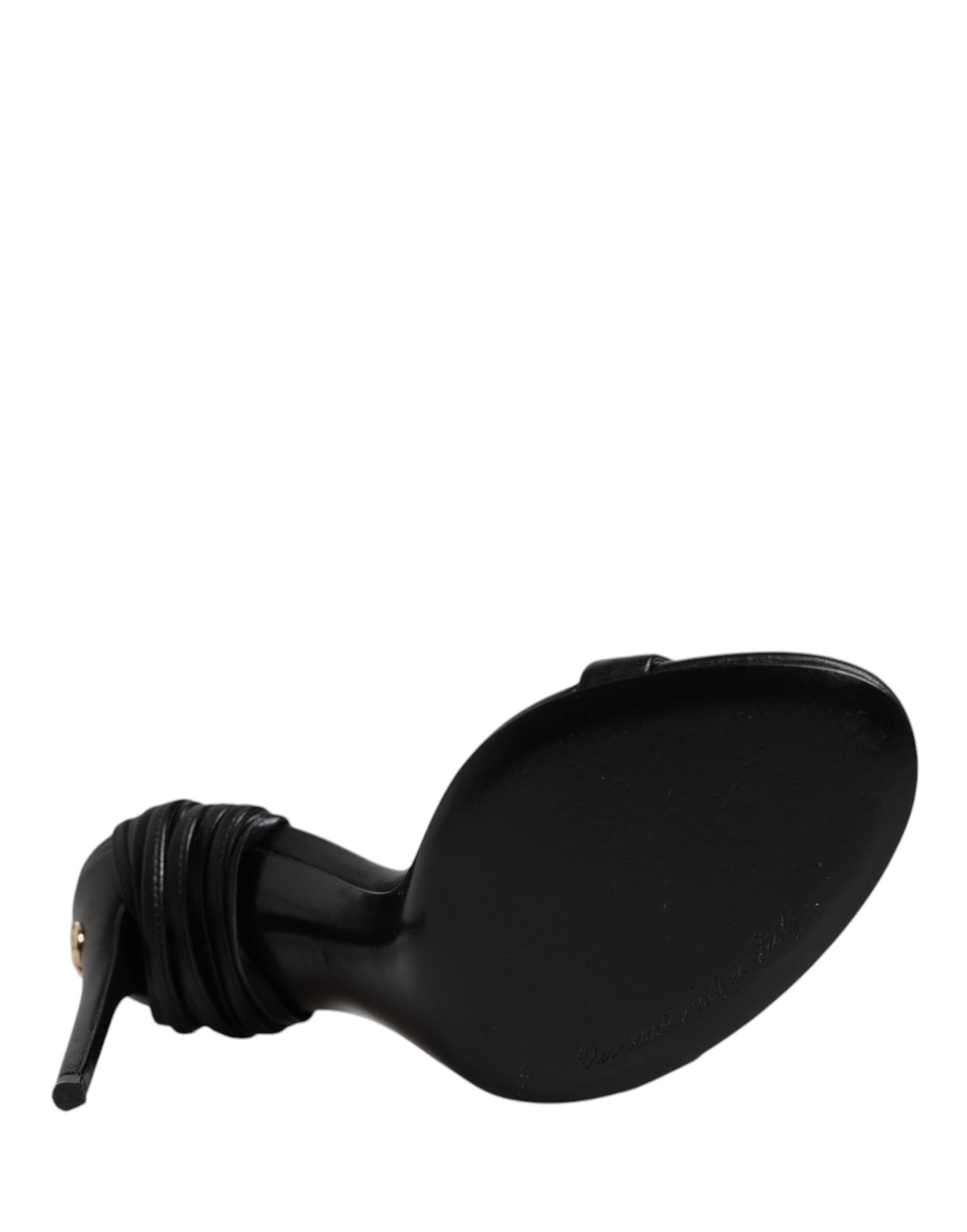 Dolce &amp; Gabbana Schwarze Leder Stiletto Heels Sandalen Schuhe