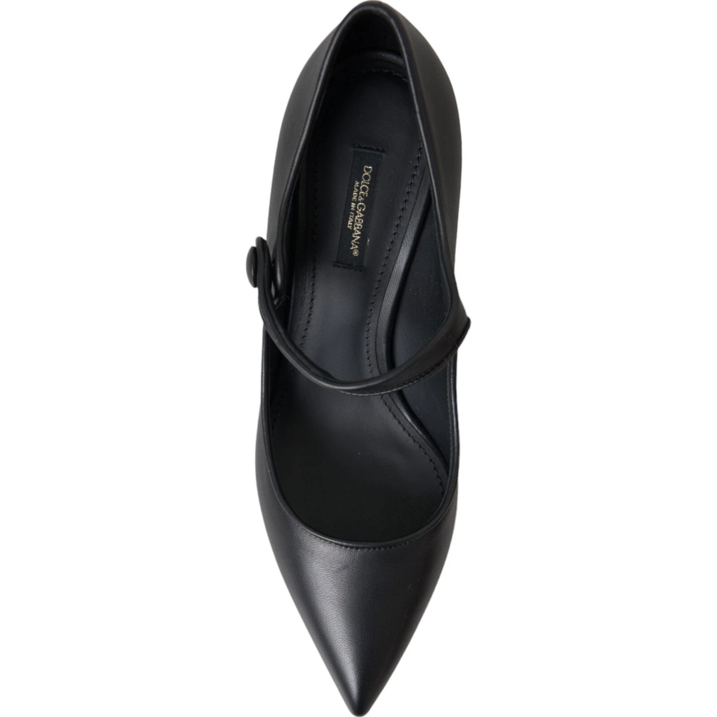 Dolce &amp; Gabbana – Mary-Jane-Pumps aus schwarzem Leder mit Logo