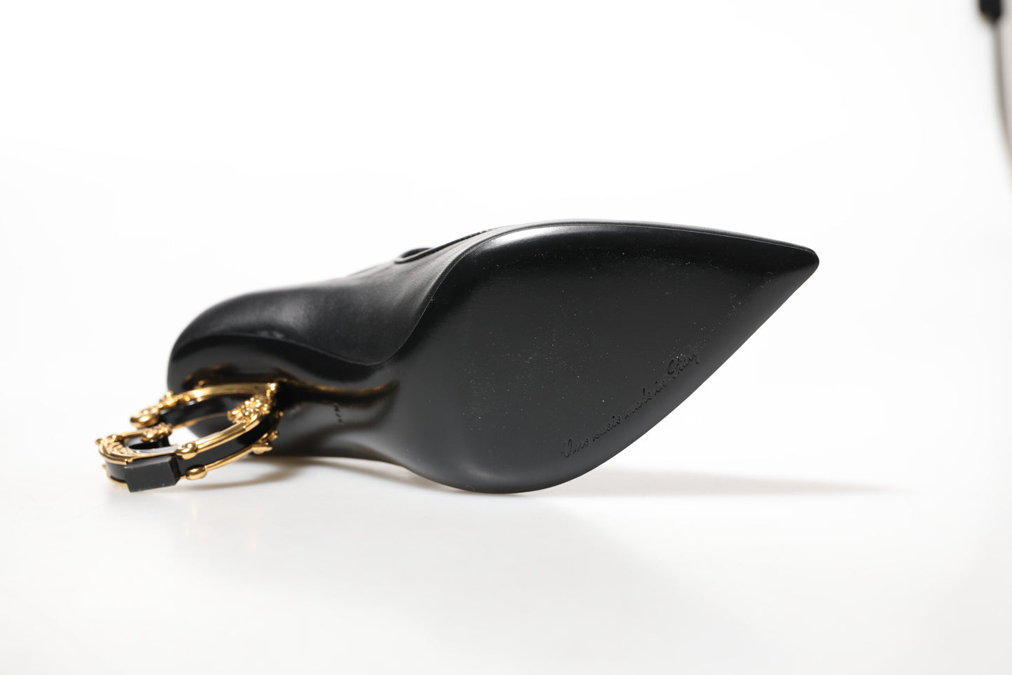 Dolce &amp; Gabbana – Mary-Jane-Pumps aus schwarzem Leder mit Logo