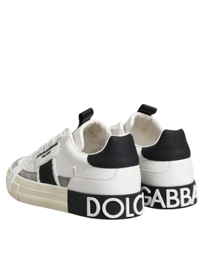 Dolce &amp; Gabbana – Weiße Leder-Sonderanfertigungen „2.Zero“ – Sneakers
