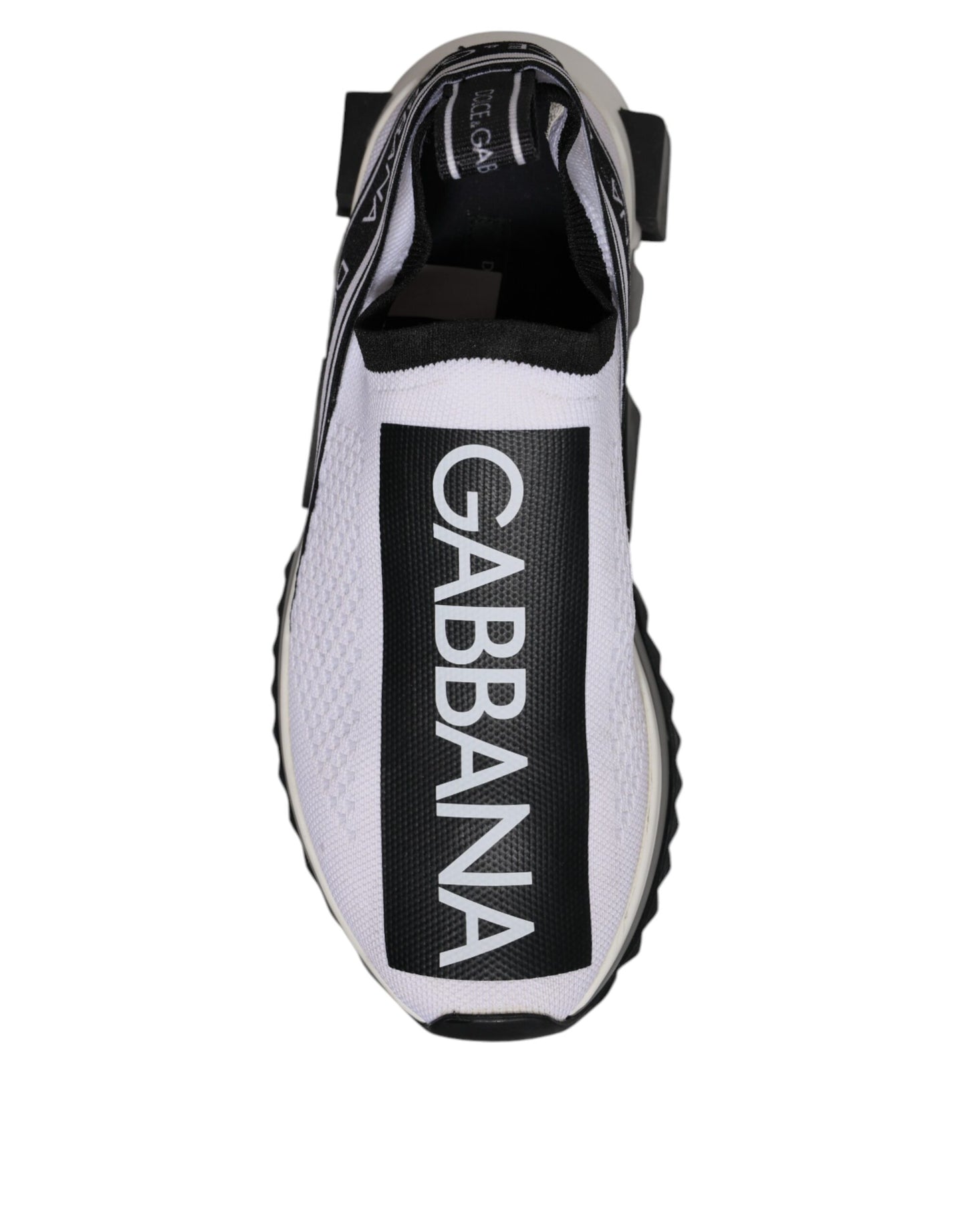 Dolce &amp; Gabbana Schwarz Weiß Slip On Sorrento Sneakers Schuhe